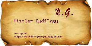 Mittler György névjegykártya