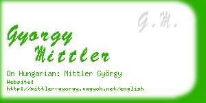 gyorgy mittler business card