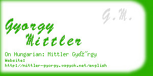 gyorgy mittler business card